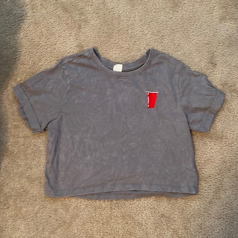 SOLD - Cropped Red Solo Cup Shirt